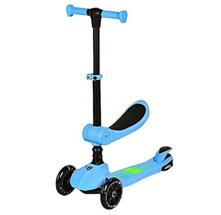 Lamborghini L5 2in1 Mavi Oturaklı Işıklı 3 Tekerlekli Çocuk Scooter