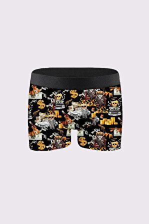 3'lü Erkek Desenli Boxer Paketleri %95 Pamuk Premium Collection - Çok Renkli