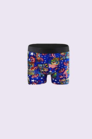 3'lü Erkek Desenli Boxer Paketleri %95 Pamuk Premium Collection - Çok Renkli