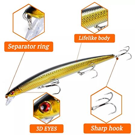 18 cm 24 gr.Lazer Turna Rapala,Levrek Rapala ,,Sahte Lures Yapay Yem