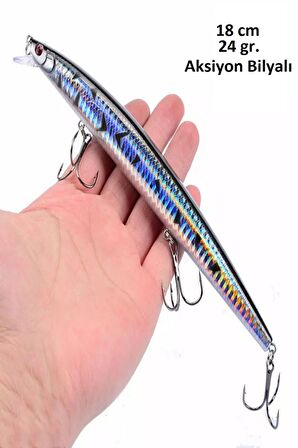 18 cm 24 gr.Lazer Turna Rapala,Levrek Rapala ,,Sahte Lures Yapay Yem