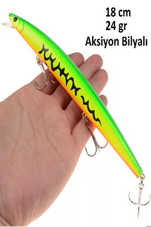 18 cm 24 gr.Lazer Turna Rapala,Levrek Rapala ,,Sahte Lures Yapay Yem