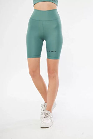 Livizmir Moda Yüksel Bel Dalgıç Biker Şort - Buz Mavisi