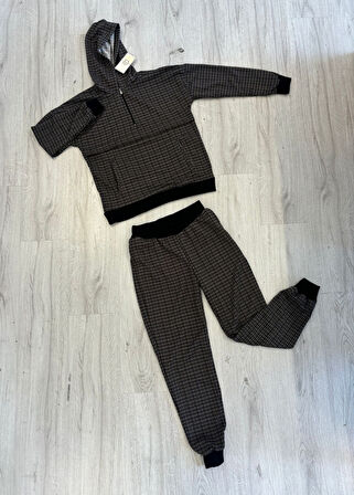 Livizmir Moda Kadın Iki Iplik Kumaş Fermuar Detay Kapüşonlu Ikili Takım