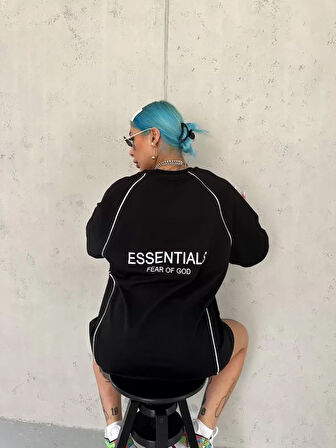 Livizmir Moda Unisex Arabiye Detaylı T-Shirt - Siyah