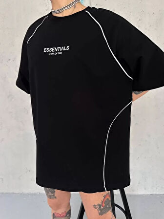 Livizmir Moda Unisex Arabiye Detaylı T-Shirt - Siyah
