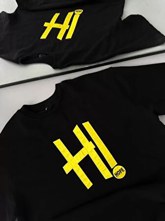 Livizmir Moda Unisex Nakış İşlemeli T-Shirt - Siyah