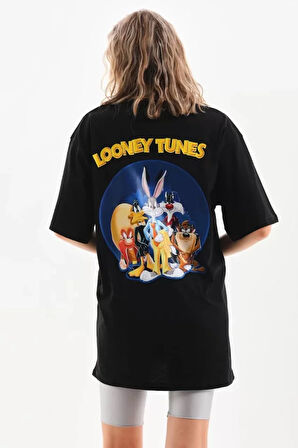 Livizmir Moda Unisex Baskılı Oversize T-Shirt - Siyah