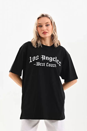 Livizmir Moda Unisex Baskılı Oversize T-Shirt - Siyah