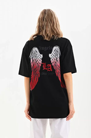 Livizmir Moda Unisex Baskılı Oversize T-Shirt - Siyah