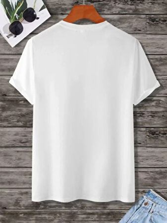 Livizmir Moda Unisex Baskılı Oversize T-Shirt - Beyaz