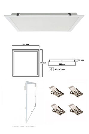 Ilık Beyaz Led, Gömme Led Armatur, Alçıpen Tavan 60x60 Led Panel, Sıva Altı 60watt Led Panel, 4000k