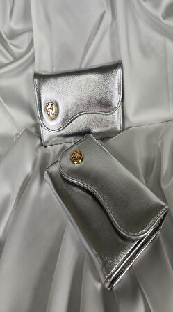 Lame Kadın cüzdanı, Çok Gözlü, Fermuarlı, Kartvizit Bölmeli, Bozuk Para Gözlü