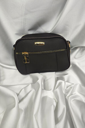 Kadın Çantası, Fermuaralı, Elde ve Omuz Askılı, Kahverengi