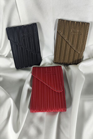 Kahverengi Kadın Cüzdanı Çıtçıtlı Kapaklı, İçten Fermuarlı, Kartlık Bölmeli