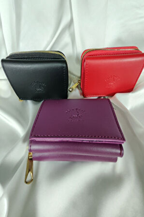 Siyah Kadın Cüzdanı Çıtçıtlı Kapaklı, İçten Fermuarlı, Kartlık Bölmeli