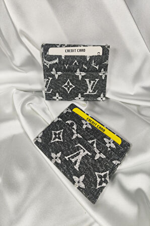 Unisex Kartlık Louise Vuitton Desenli, 1. Sınıf Vinlex Deri, 7 Tane Kart Koyma Cepli