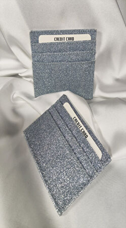 Kadın Kartlık Simli Gri, 1. Sınıf Vinlex Deri, 7 Tane Kart Koyma Cepli