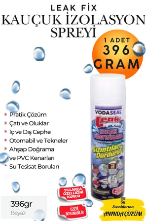 396 gr Beyaz Su Yalıtım Sızdırmaz Geçirmez İzolasyon Kauçuk Spreyi Çatı Oluk, Banyo, Boru, Teras ve Duvar Sızıntı Önleyici Kaplama Sprey Çatlak Kapatıcı Nem, Rutubet ve Su Kaçağı Tamir Sıvı Kauçuk