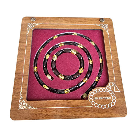 Damla Kehribar Kolye - Bileklik Set Lt1347