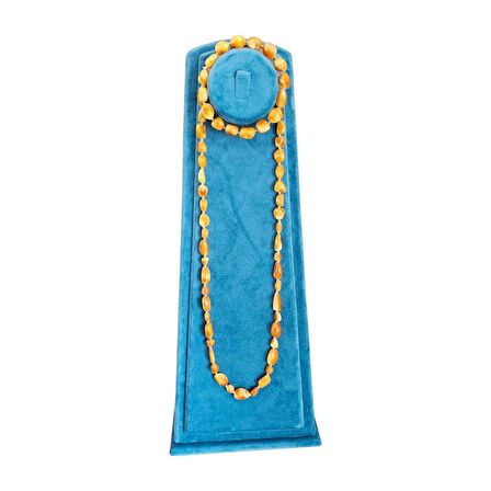 Damla Kehribar Kolye - Bileklik Set Lt1348