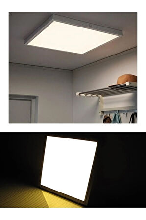 60x60 Sıva Üstü 60 Watt Led Panel, Beyaz Işık 6500k- Beyaz Çerçeve, Homojen Aydınlatma, 60cm X 60cm