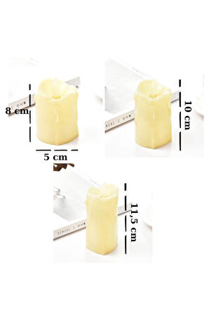 Romantik Atmosfer İçin Dekoratif Led Mum – Alev Efektli, 3’lü Paket