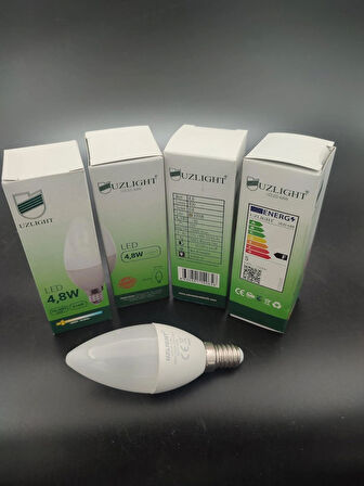 LED AMPUL (E.14) MUM AMPUL.GÜN IŞIĞI (4,8 Watt=40 Watt)(4.Adetli paket)