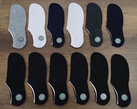 Erkek 12 Çift Yazlık Bambu Sneakers Görünmez Çorap Premium Seri