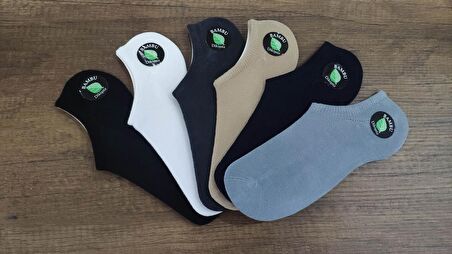 Unisex 6 Çift Bambu Dikişsiz Görünmez Spor Yakkabı Çorabı Sneakers
