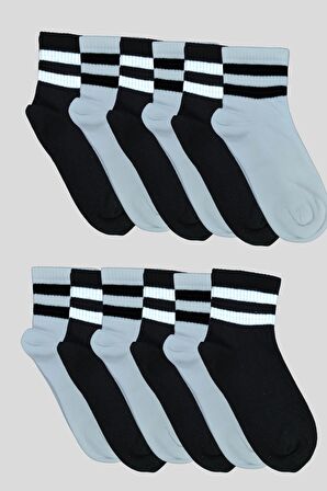 Erkek 12 Çift Yarım Konç Dikişsiz Spor Çorap Kolej Premium Seri