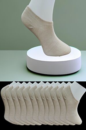 Dikişsiz 12 Çift Penye Spor Ayakkabıdan Görünmeyen Snekers Sıfır Boy Çorap