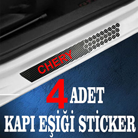 Chery uyumlu  özel Oto Kapı eşikleri Sticker Karbon 4 Adet