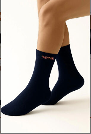 Luviera Erkek Lacivert Termal Uzun 3’lü çorap