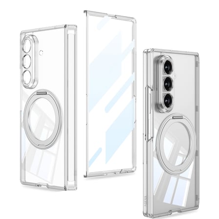 Lexroo Galaxy Z Fold 8 Ultra M-safe Şarj Özellikli Kıpta KPT-02 Standlı Kılıf - Şeffaf