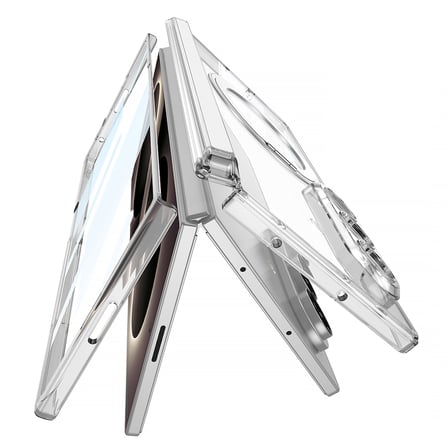Lexroo Galaxy Z Fold 8 Ultra M-safe Şarj Özellikli Kıpta KPT-02 Standlı Kılıf - Şeffaf