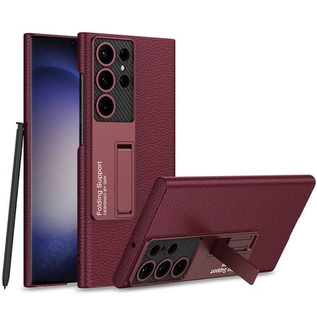 Lexroo Galaxy S24 Ultra Kılıf Kıpta Standlı Kılıf - Siyah