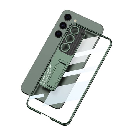 Lexroo Galaxy S24 Kılıf Kamera Korumalı Şeffaf Tasarımlı Lego Standlı Kılıf - Siyah