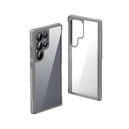 Lexroo Galaxy S24 Ultra Kılıf Şeffaf Sert PC Arka Yüzey Tasarımlı Edo Kılıf - Siyah