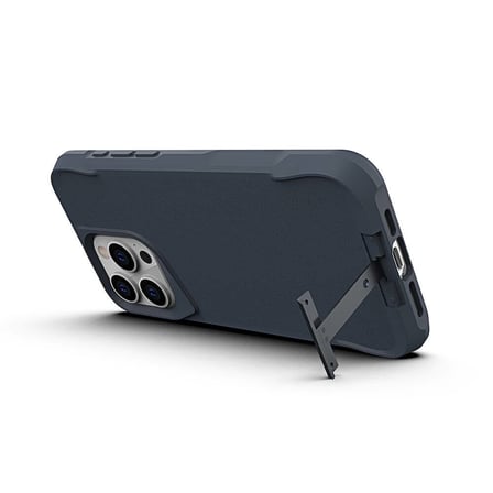 Lexroo iPhone 15 Pro Max Kılıf Airbag Kenarlı T-Max Mat Standlı Kılıf - Gri