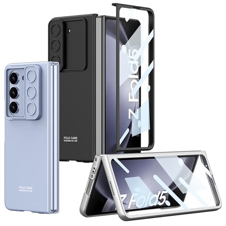 Lexroo Galaxy Z Fold 5 Kılıf Kamera Korumalı Kıpta Sürgülü Kılıf - Siyah