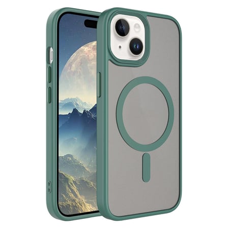 Lexroo iPhone 15 Plus Kılıf Mat Arka Yüzey Wireless Şarj Özellikli Flet M-safe Kılıf - Siyah