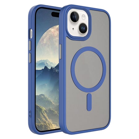 Lexroo iPhone 15 Plus Kılıf Mat Arka Yüzey Wireless Şarj Özellikli Flet M-safe Kılıf - Siyah