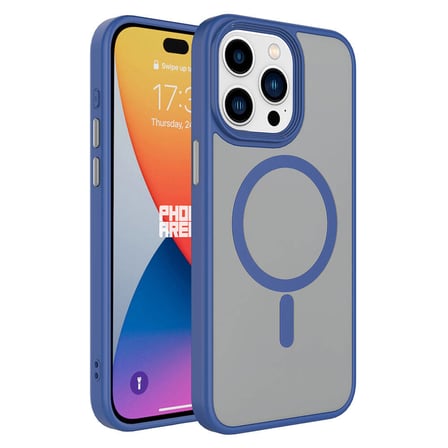 Lexroo iPhone 15 Pro Kılıf Mat Arka Yüzey Wireless Şarj Özellikli Flet M-safe Kılıf - Beyaz