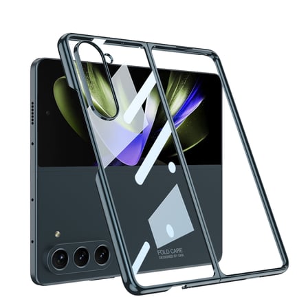 Lexroo Galaxy Z Fold 5 Kılıf Full Camlı Kıpta Kılıf - Gümüş Yeşili