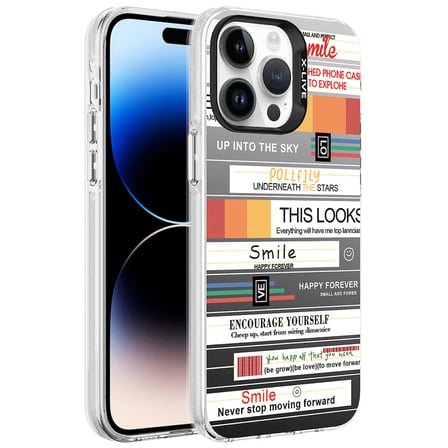 Lexroo iPhone 14 Pro Kılıf Desenli Silver Sert Kılıf - Kalp
