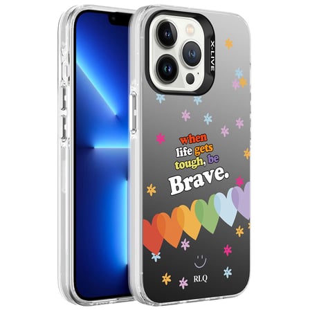 Lexroo iPhone 13 Pro Kılıf Desenli Silver Sert Kılıf - Çiçek