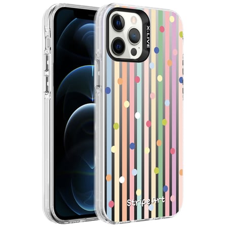 Lexroo iPhone 12 Pro Kılıf Desenli Silver Sert Kılıf - Kalp