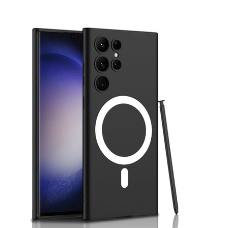 Lexroo Galaxy S23 Ultra Kılıf Wireless Şarj Özellikli Kıpta M-safe Silikon Kılıf - Yeşil