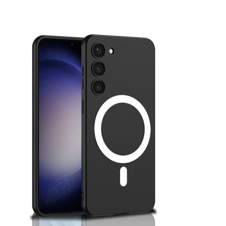 Lexroo Galaxy S23 Plus Kılıf Wireless Şarj Özellikli Kıpta M-safe Silikon Kılıf - Koyu Kırmızı